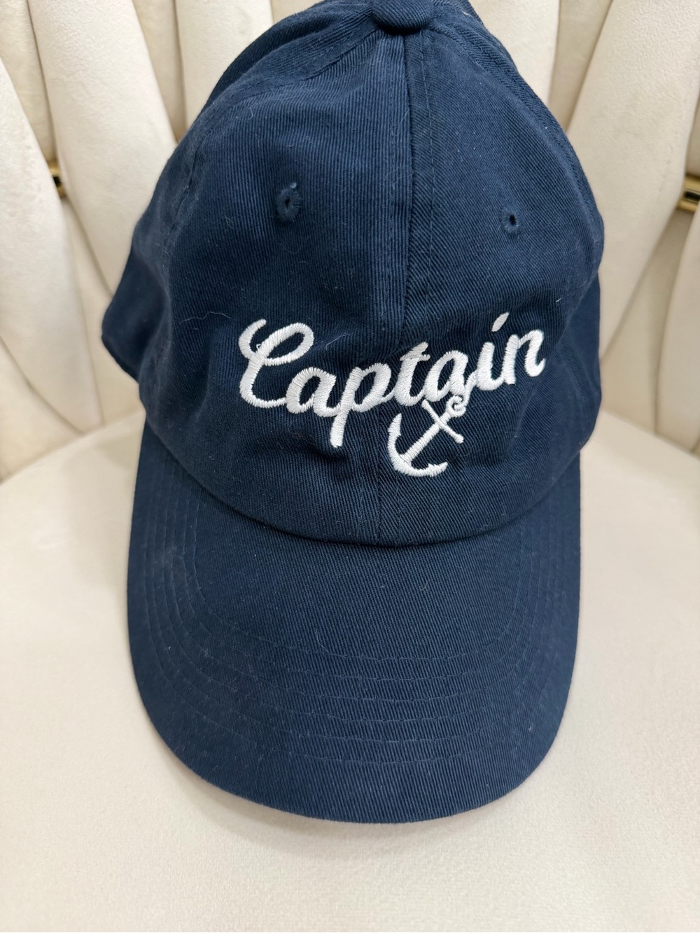 Captain Embroidered Navy Baseball Cap - women's